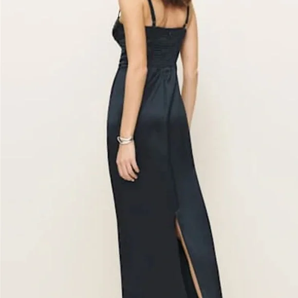 Reformation - Stormi Satin Dress in Midnight - Picture 4 of 8